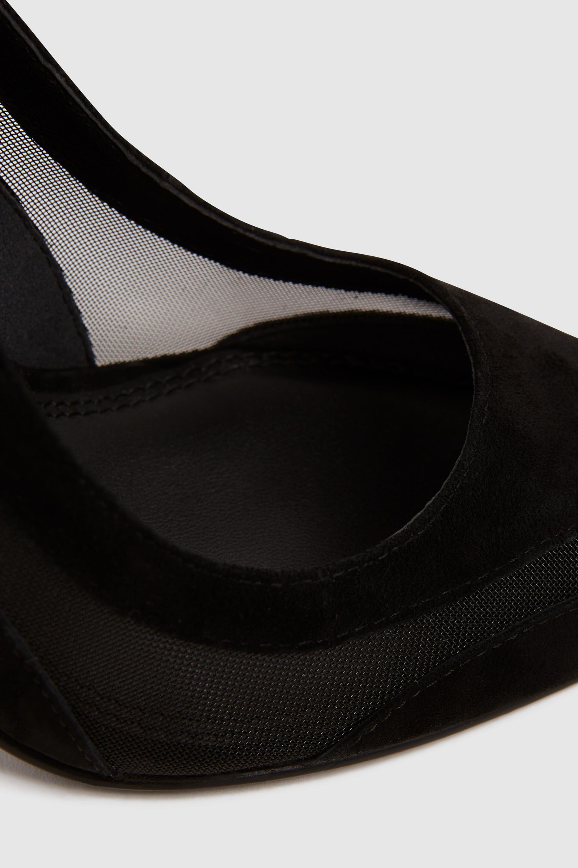 Reiss Black Dahlia Leather Sheer Court Shoes - Image 6 of 6