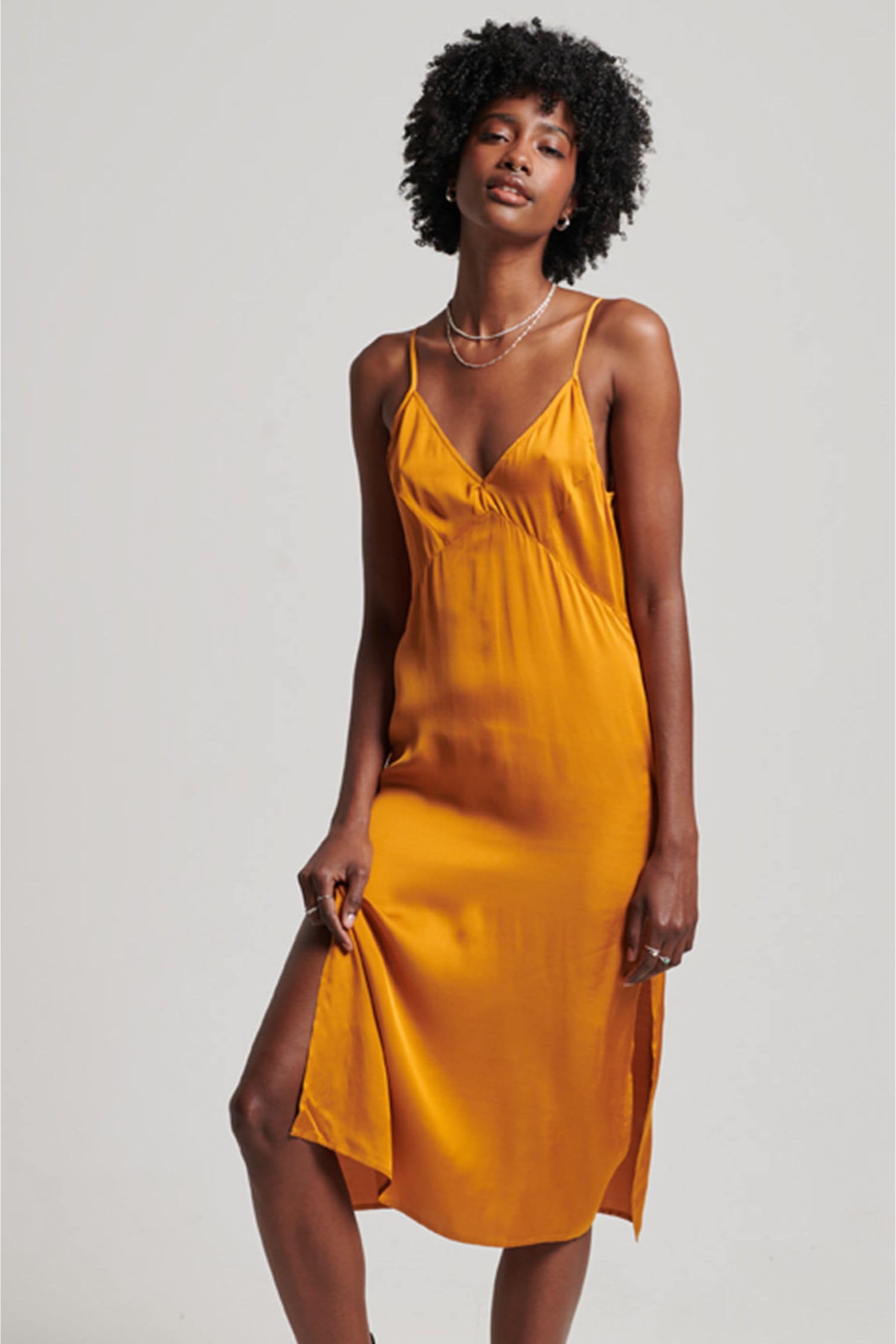Buy Superdry Yellow Studios Satin Cami Midi Dress from Next Ireland