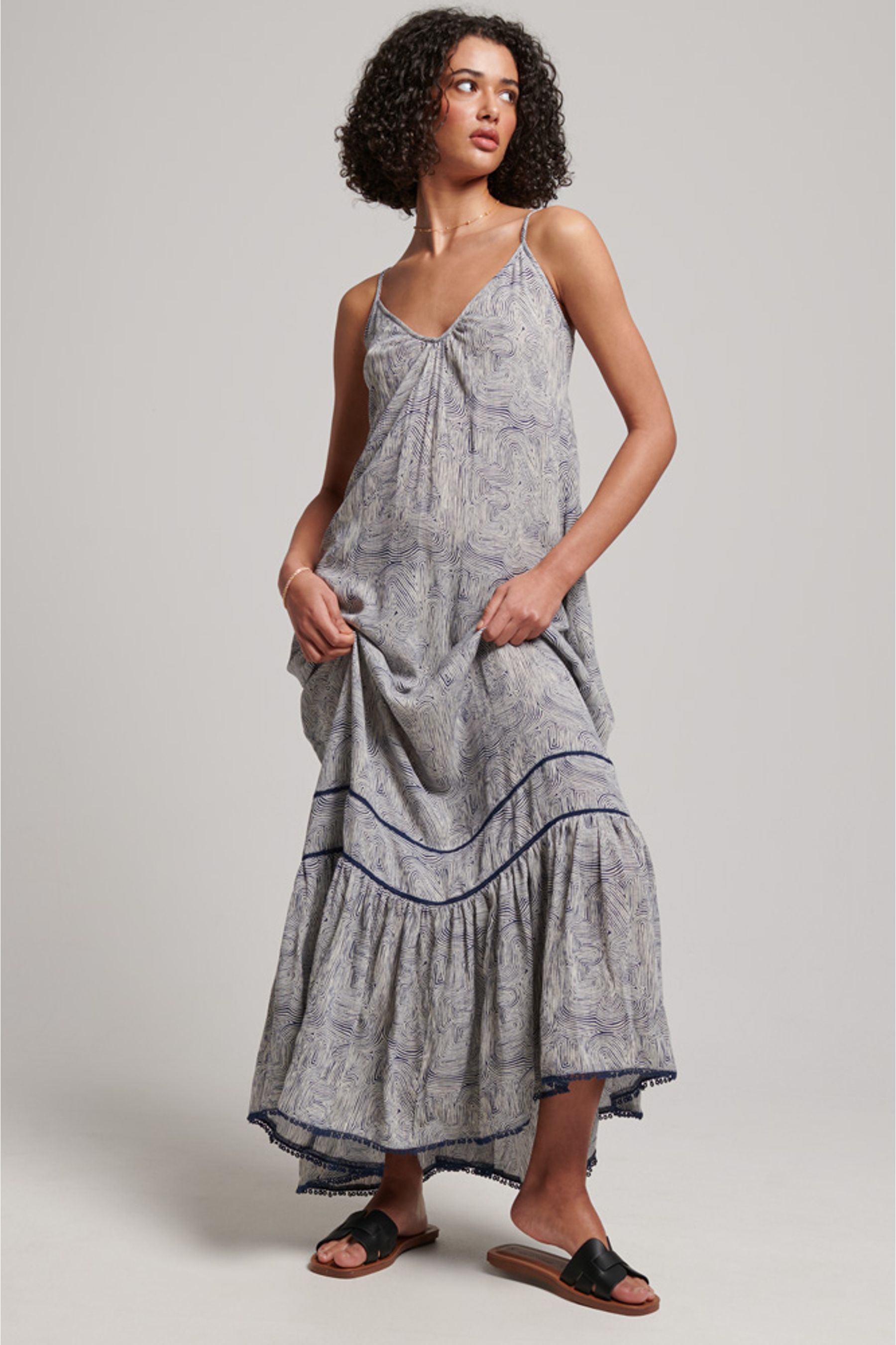 Buy Superdry Blue Vintage Long Beach Cami Dress from Next Luxembourg