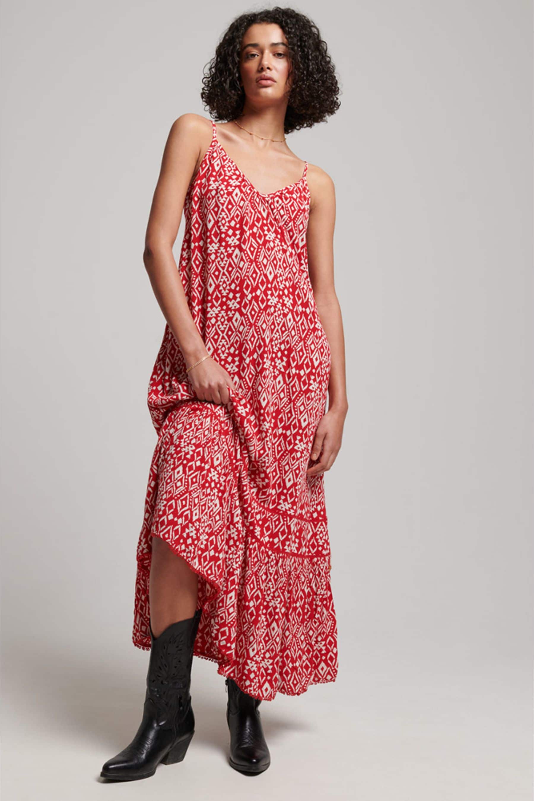 Buy Superdry Red Vintage Long Beach Cami Dress from Next Luxembourg