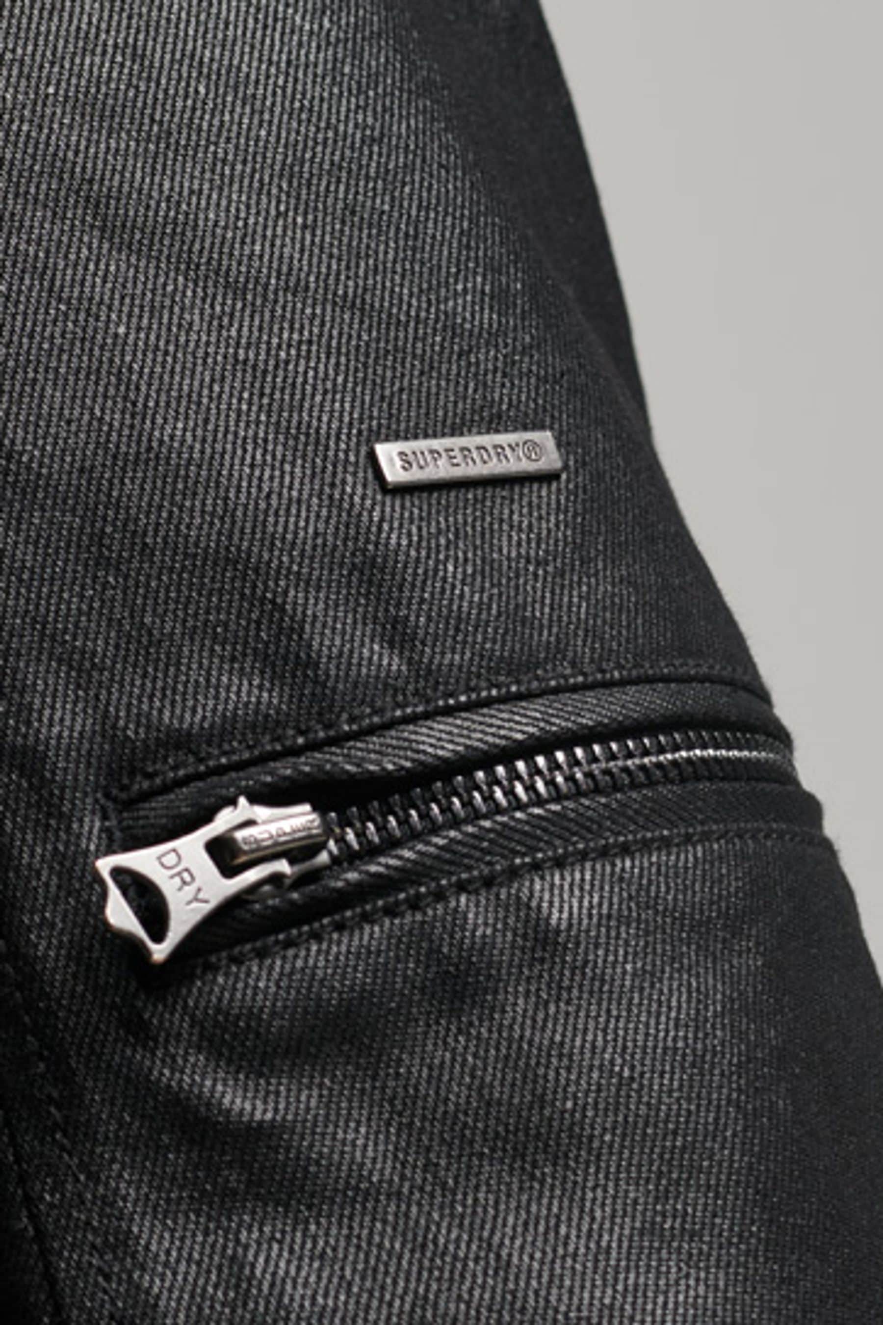 Superdry denim biker jacket trench green best sale