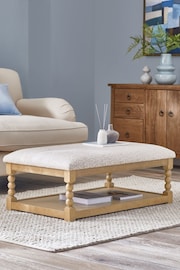 Brushed Marl Natural Leaf Print Lancaster Coffee Table Footstool - Image 1 of 11