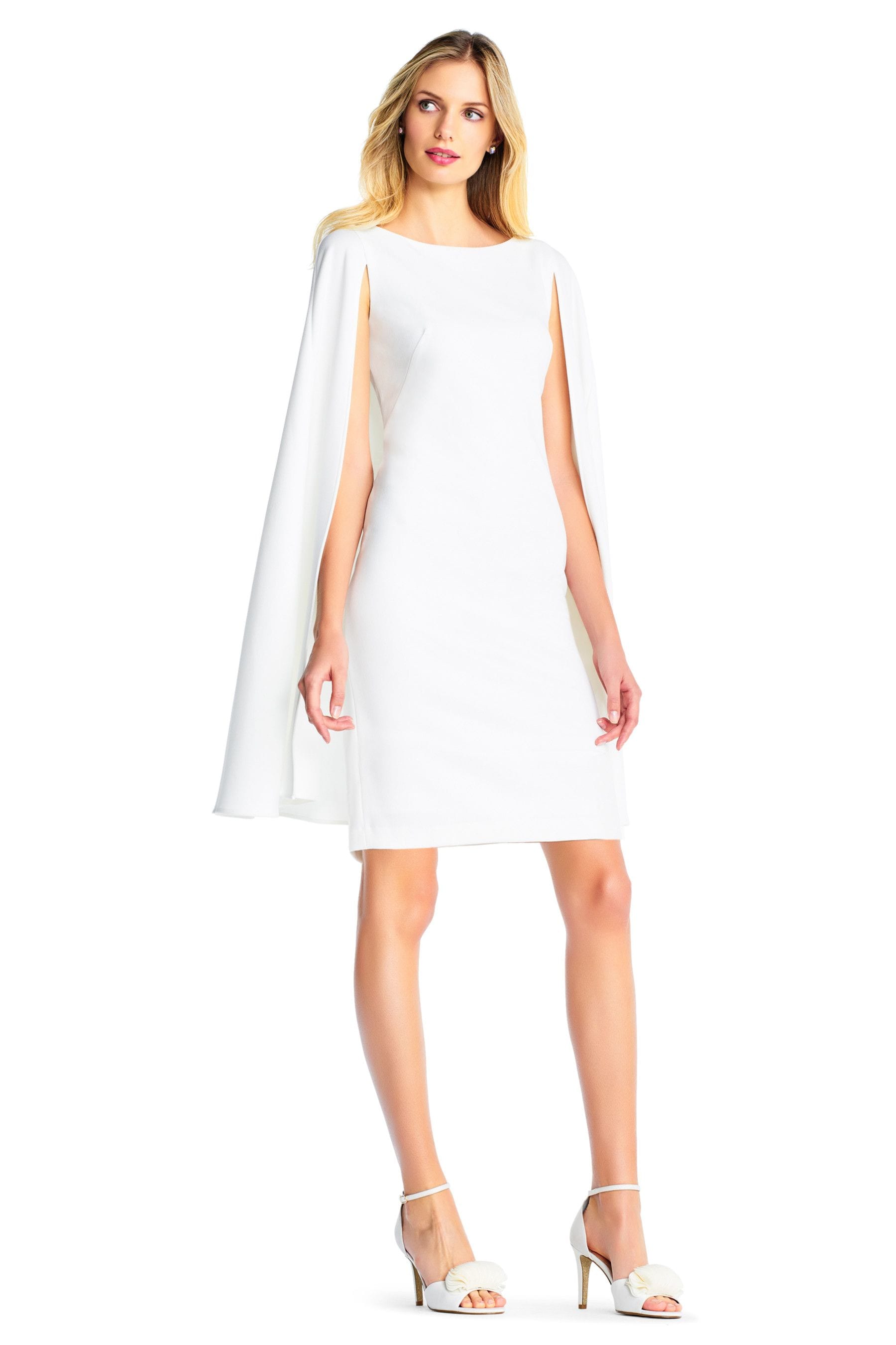 Buy Adrianna Papell White Structured Cape Sheath Dress from Next Luxembourg