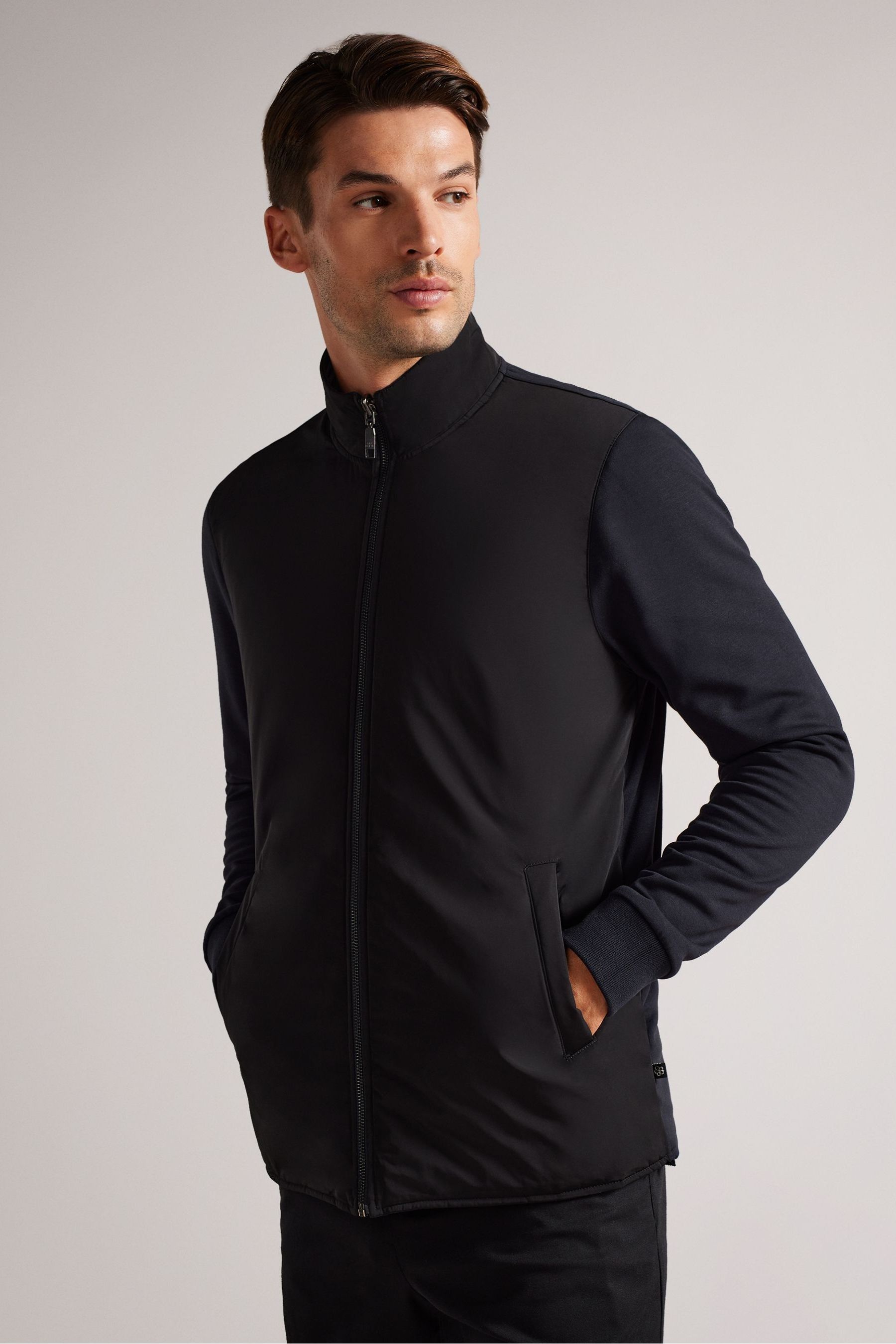 Buy Ted Baker Hemis Blue Long Sleeved Reversible Nylon Zip Through Jacket from Next Luxembourg