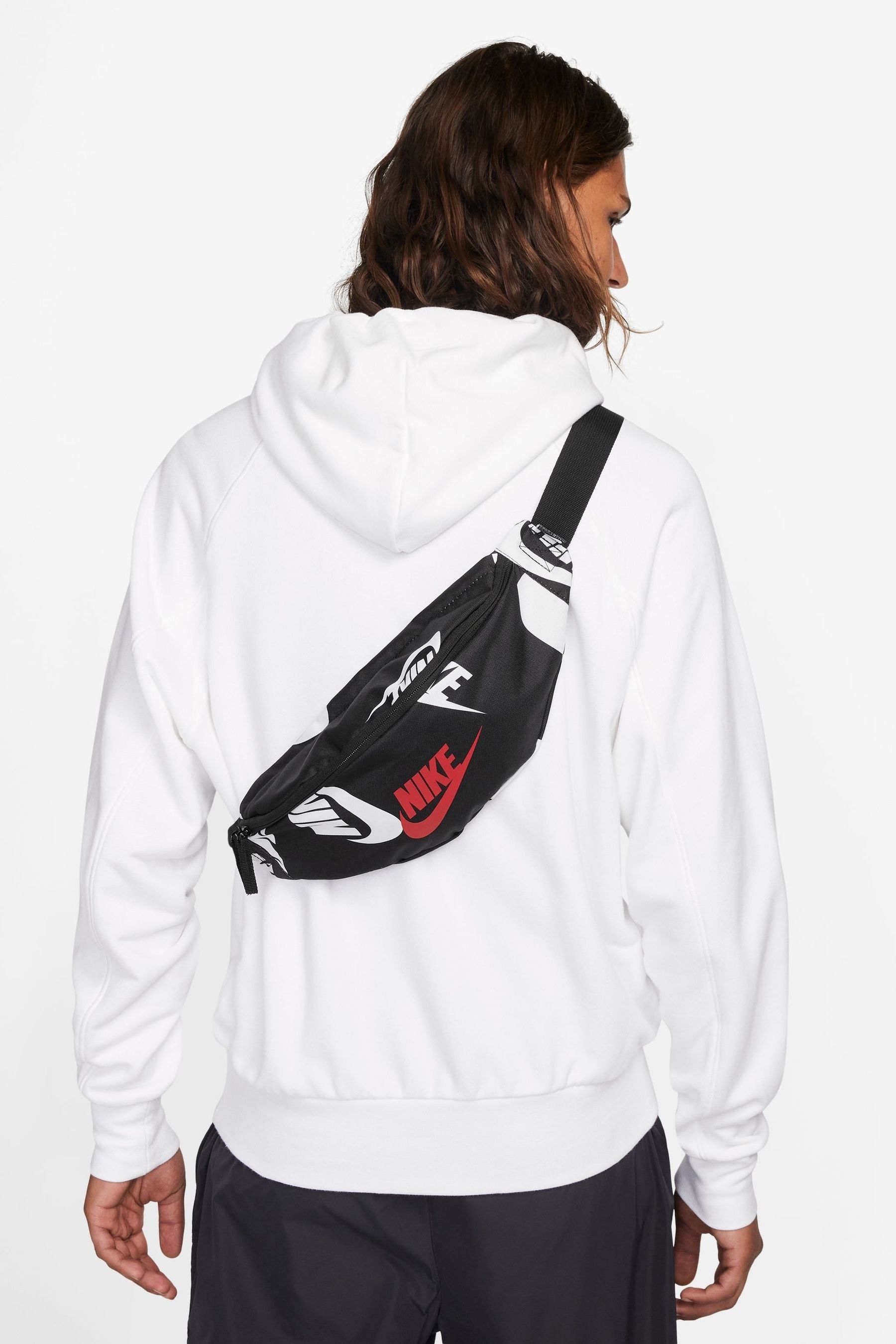 Buy Nike Black White Red Heritage Waist Bag from Next Luxembourg