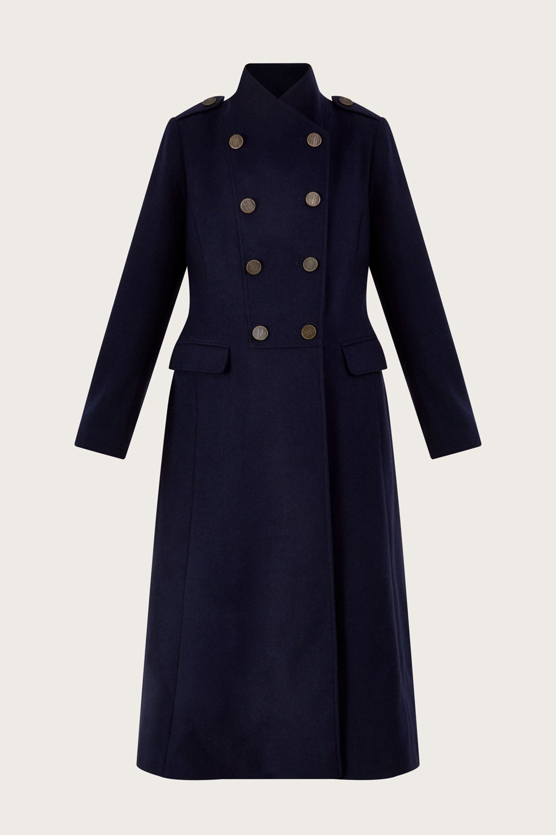 Monsoon Vanessa Skirted Coat In Wool Mix - Image 5 of 5