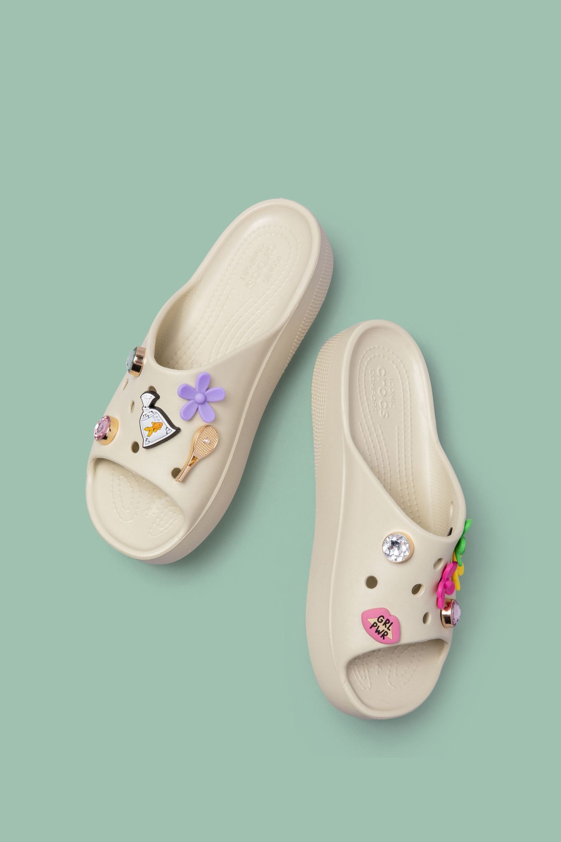 Buy Crocs Cream Classic Platform Slide Sandals from Next France