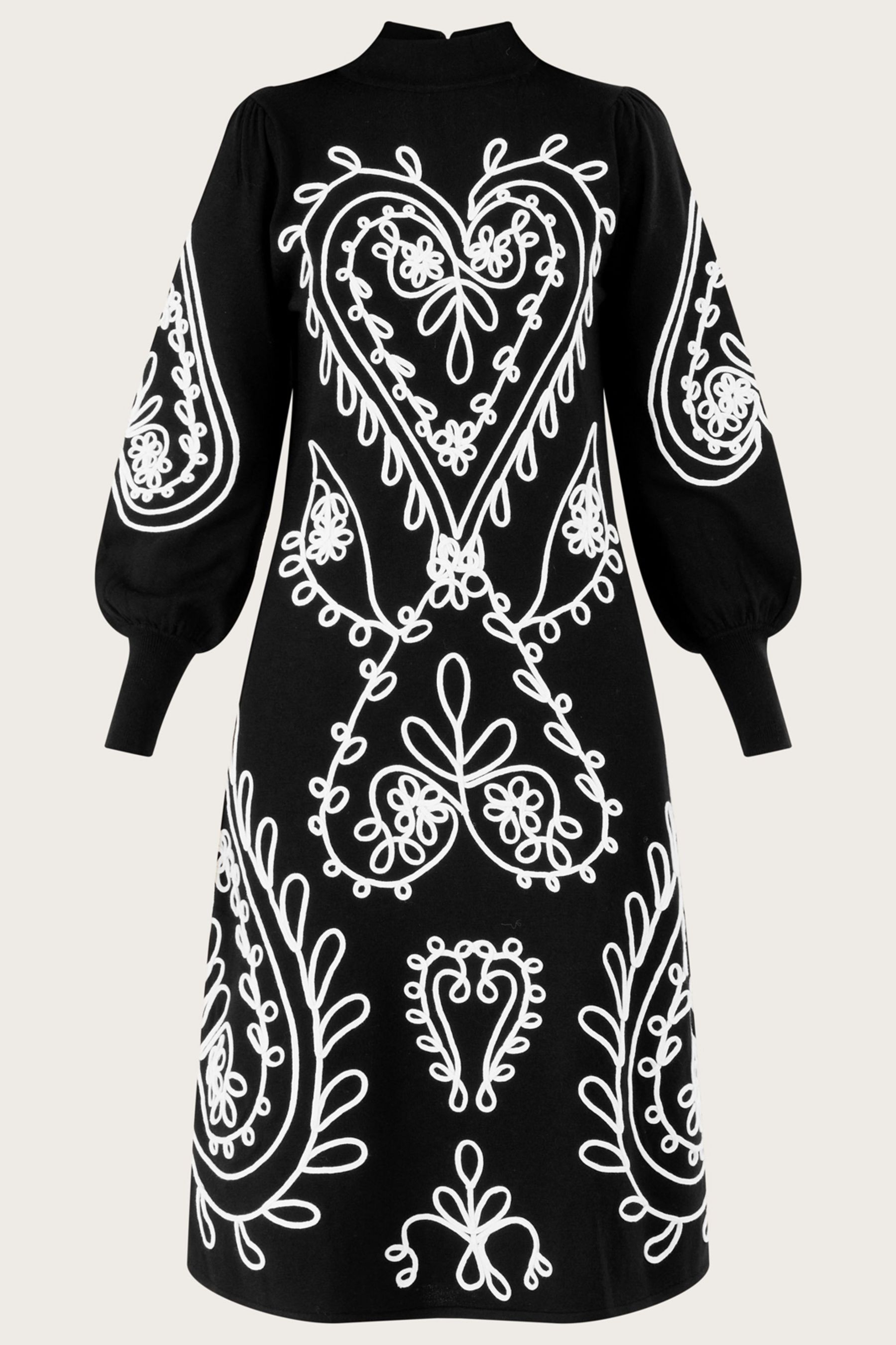 Buy Monsoon Heart Cornelli Embroidery Knit Black Dress from Next Luxembourg