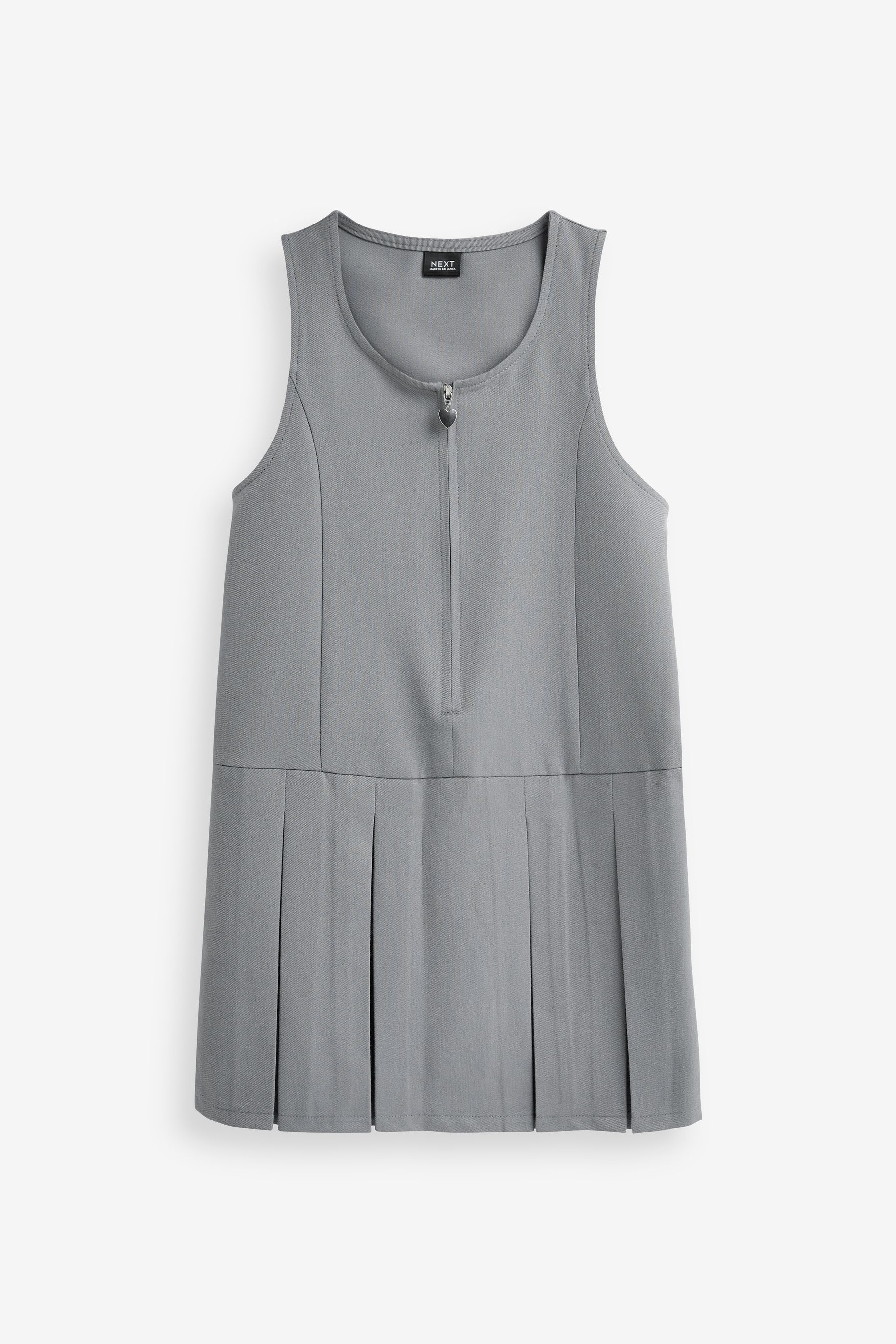 Buy Light Grey Regular Fit Zip Front School Pinafore 3 14yrs from Next Luxembourg