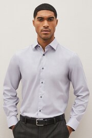 Lilac Purple Regular Fit Easy Care Textured Shirt - Image 1 of 8