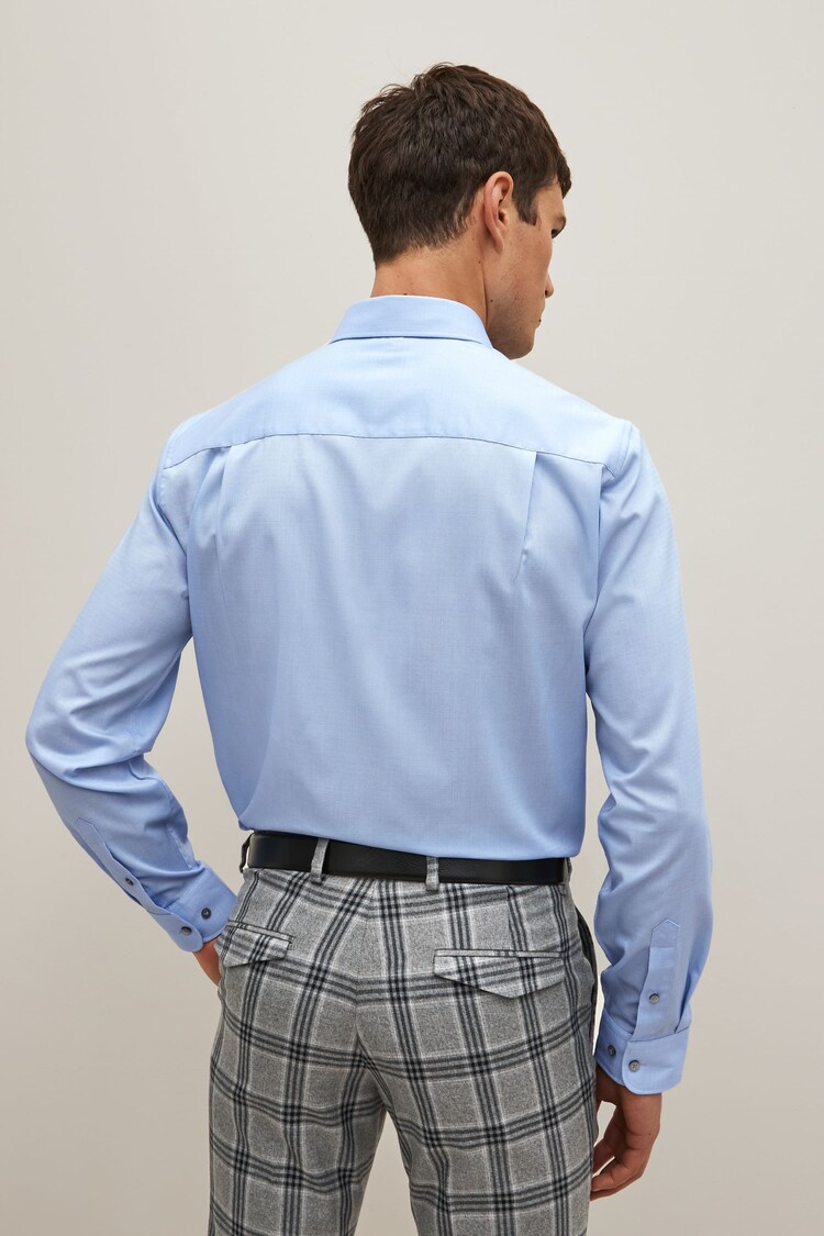Light Blue Easy Care Textured Shirt - Image 3 of 8