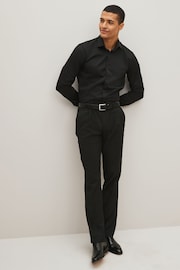 Black Regular Fit Easy Care Textured Shirt - Image 2 of 7