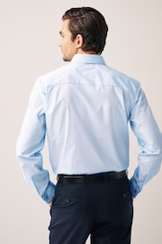 Light Blue Regular Fit Easy Care Double Cuff Shirt - Image 3 of 7