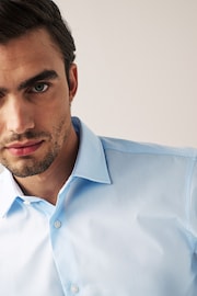 Light Blue Regular Fit Easy Care Double Cuff Shirt - Image 5 of 7