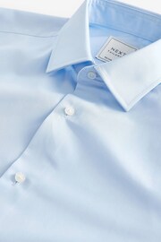 Light Blue Regular Fit Easy Care Double Cuff Shirt - Image 6 of 7