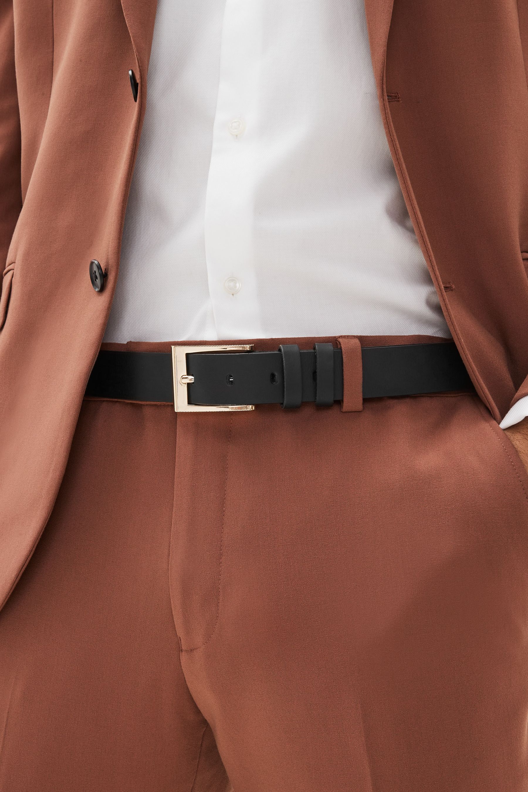Buy Black Gold Leather Belt from the Next UK online shop