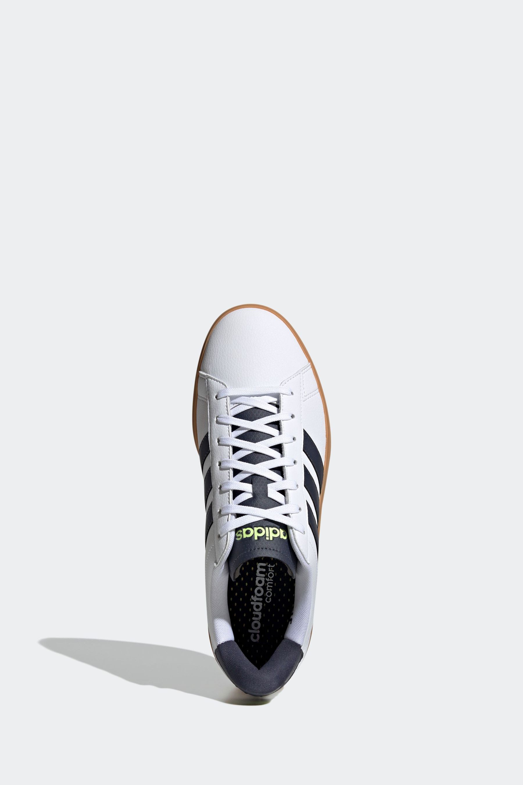 adidas White Black Sportswear Grand Court Cloudfoam Comfort Trainers