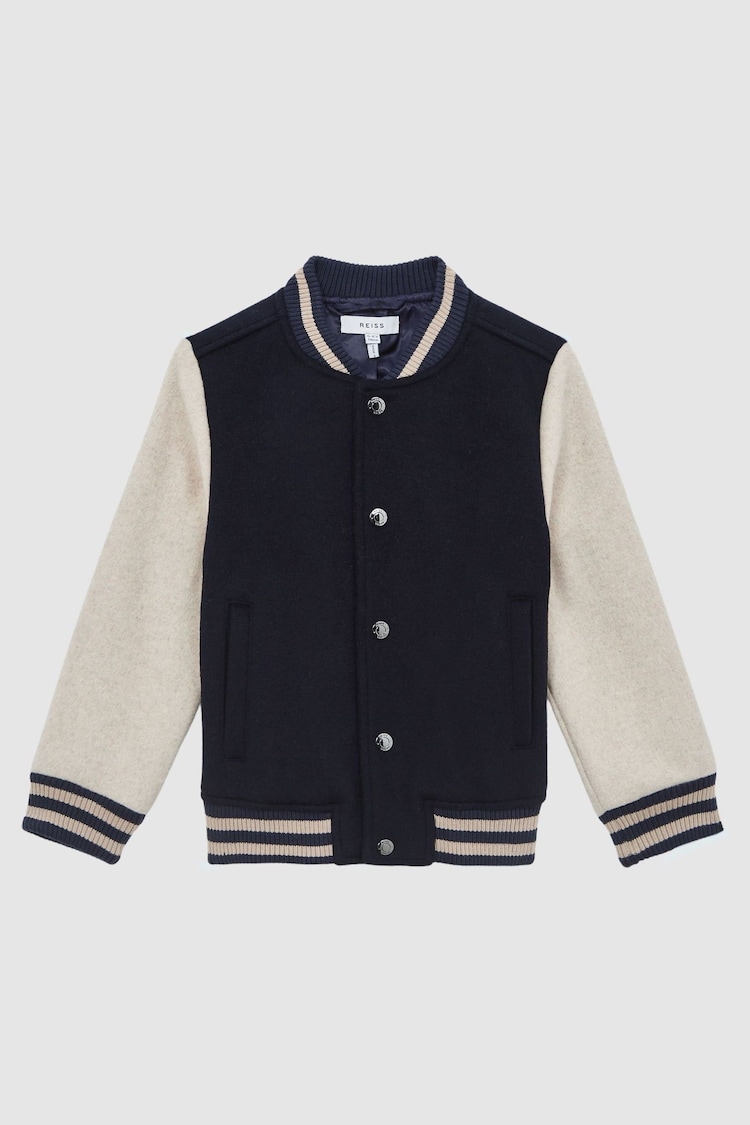 Reiss Navy Kansas Varsity Bomber Jacket - Image 2 of 6