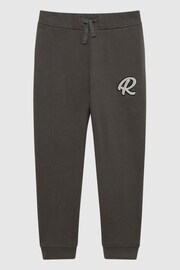 Reiss Olive Toby Garment Dyed Logo Joggers - Image 2 of 6