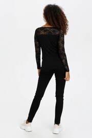 Kaffe Lacy Lace Long Sleeve Black Blouse - Image 2 of 7