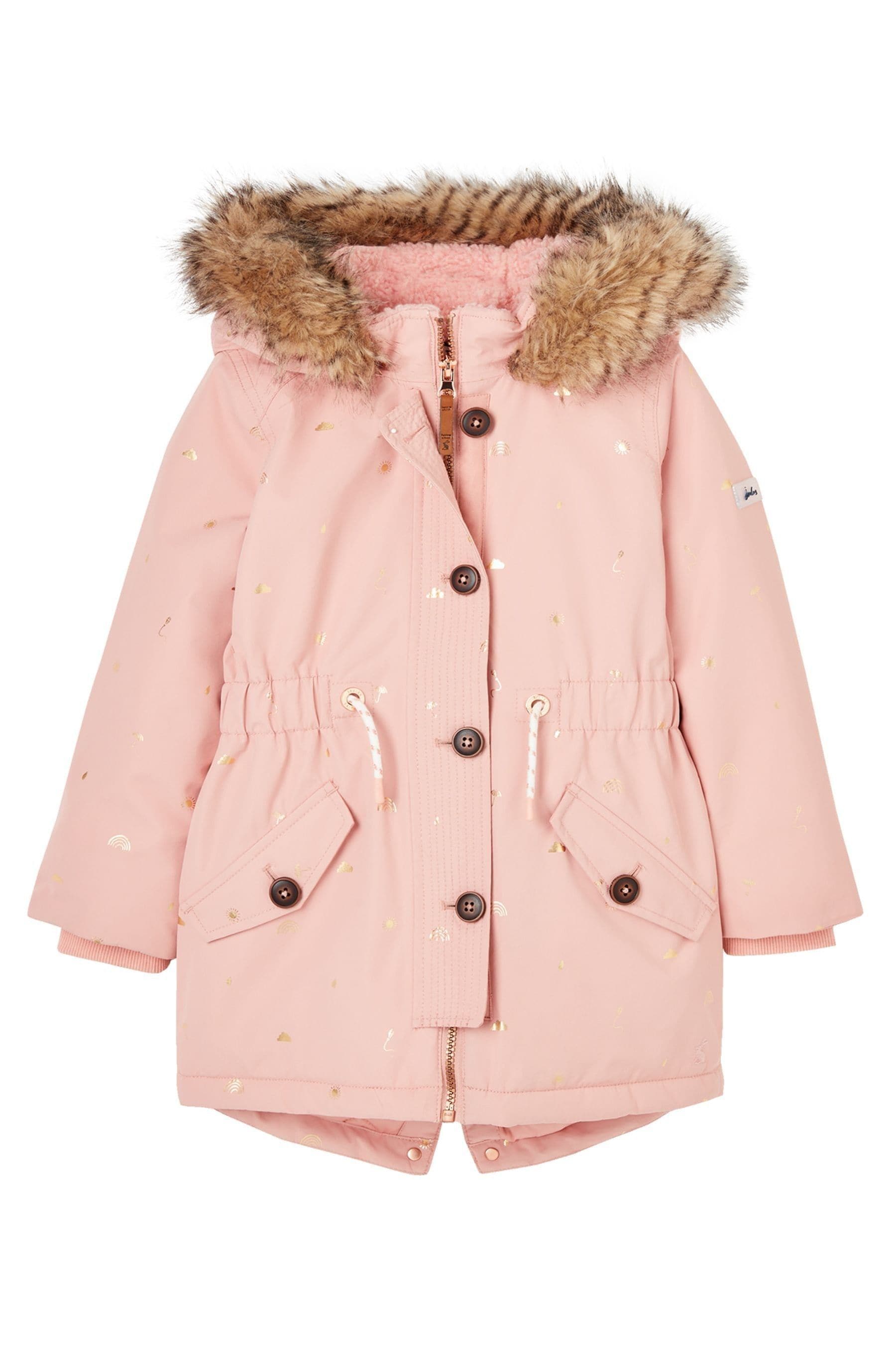 Joules pink coat sales