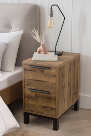 Dark Bronx Oak Effect 2 Drawer Slim Bedside Table - Image 1 of 11