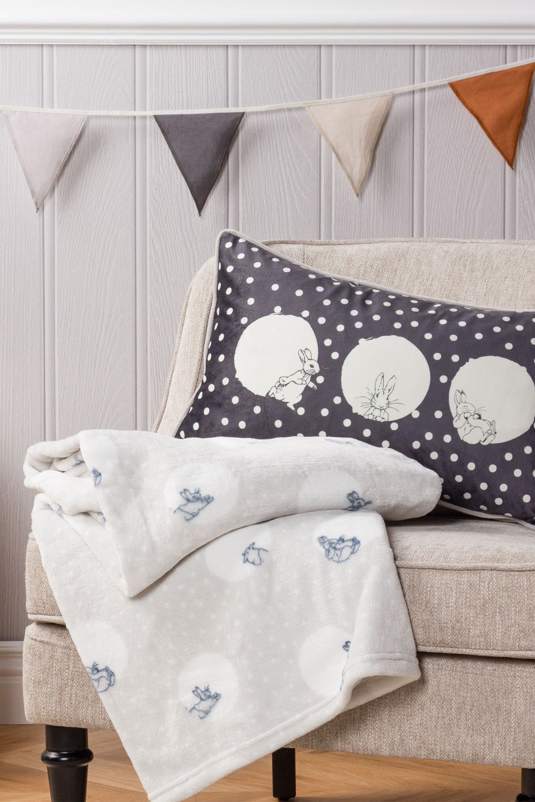 Buy Peter Rabbit Grey Teddy Spot Me Fleece Throw from the Next UK online shop