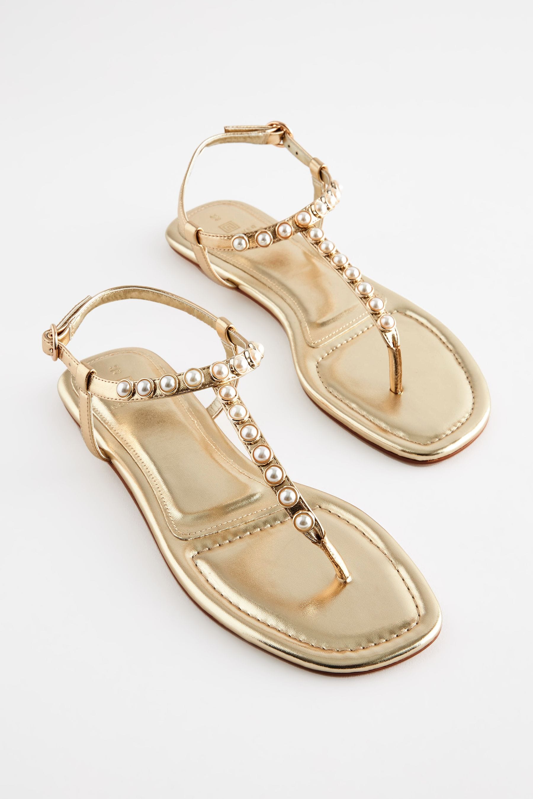 Pearl t strap sandals online