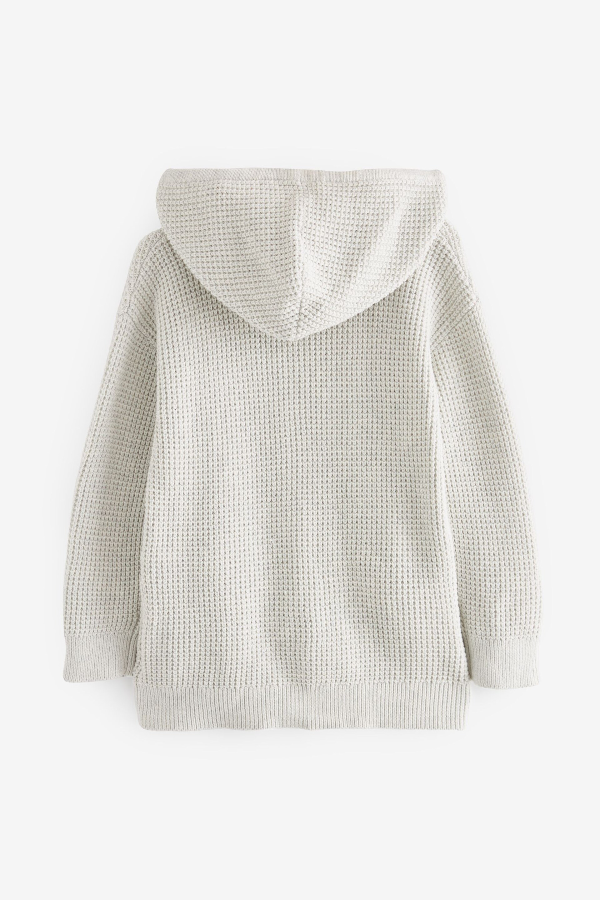 Ecru Cream Knitted Zip Through Hoodie (3mths-7yrs) - Image 7 of 8