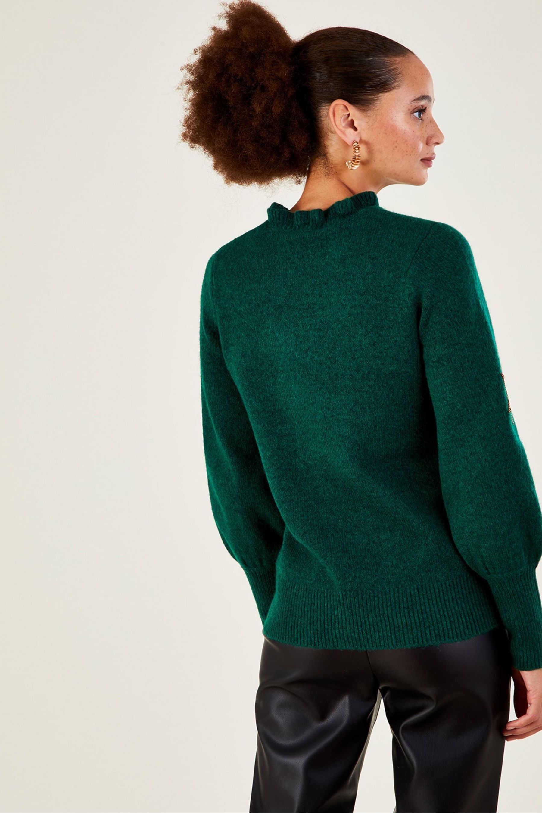 Buy Monsoon Green Velvet Star Jumper with Recycled Polyester from Next Luxembourg