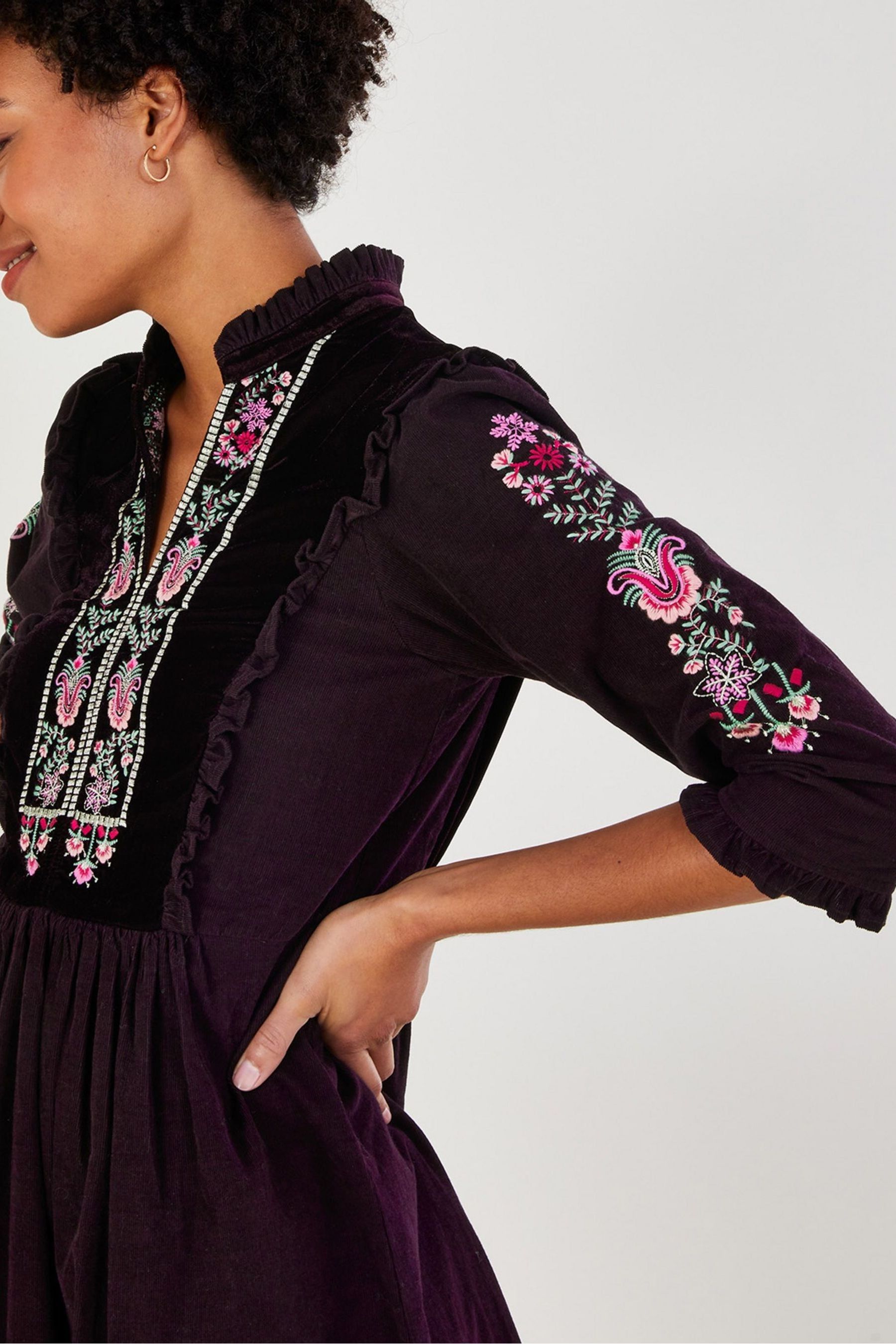 Purple cord dress top
