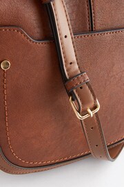 Tan Brown Saddle Cross-Body Bag - Image 6 of 8
