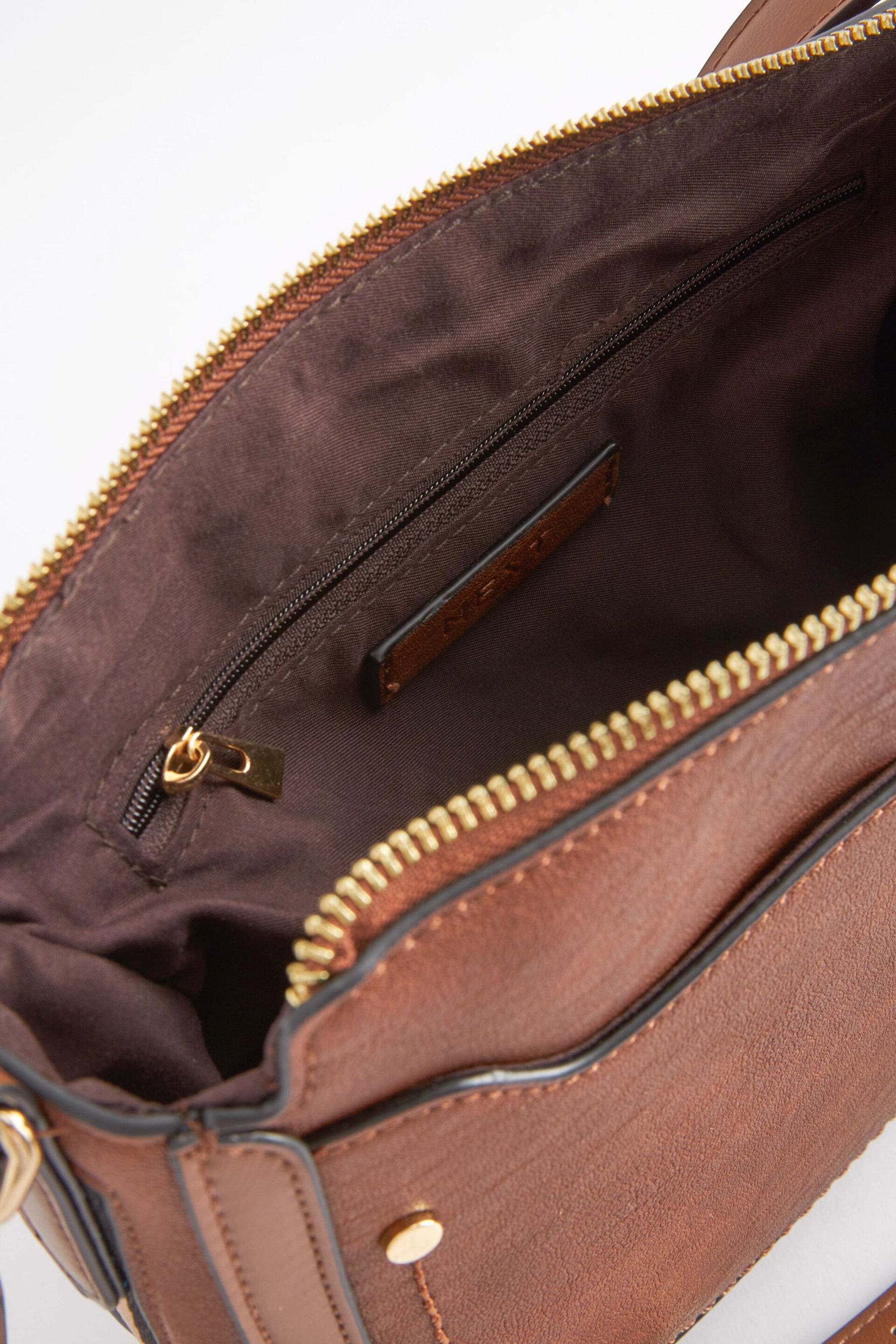 Tan Brown Saddle Cross-Body Bag - Image 8 of 8