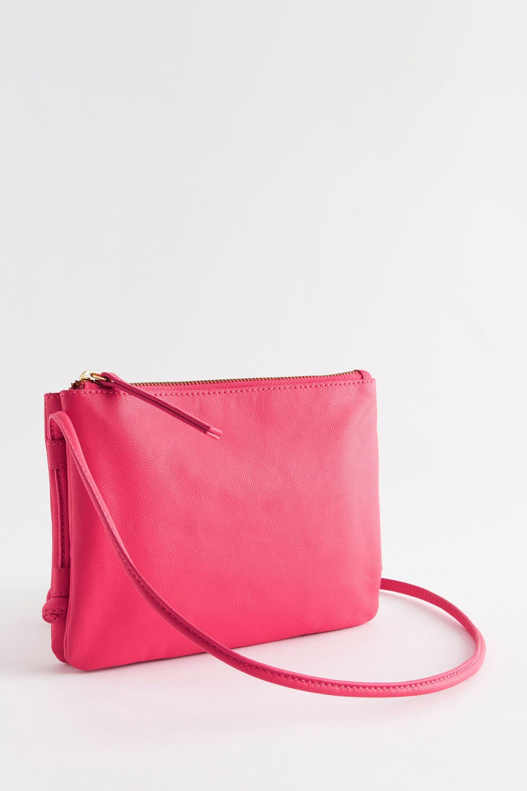 Buy Raspberry Pink Small Leather Cross Body Bag from Next Germany