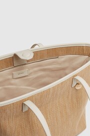 Reiss Natural/Off White Dena Raffia Tote Bag - Image 4 of 5