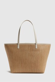 Reiss Natural/Off White Dena Raffia Tote Bag - Image 5 of 5