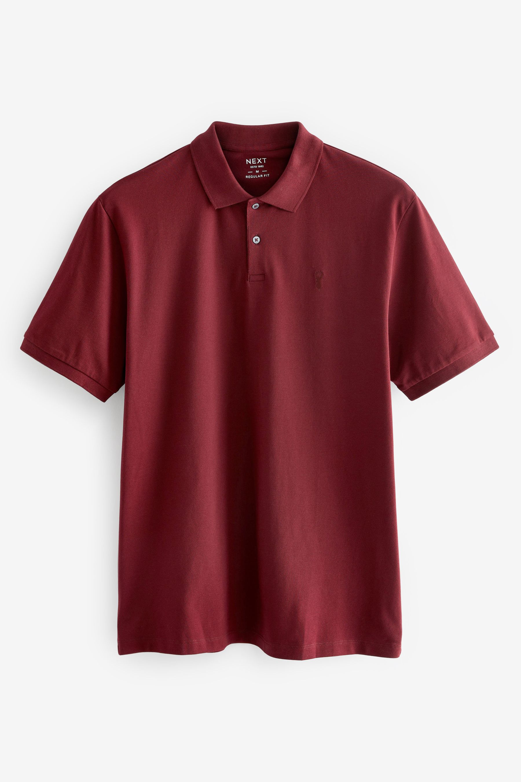 Buy Red Burgundy Regular Fit Short Sleeve Pique Polo Shirt from the Next UK online shop