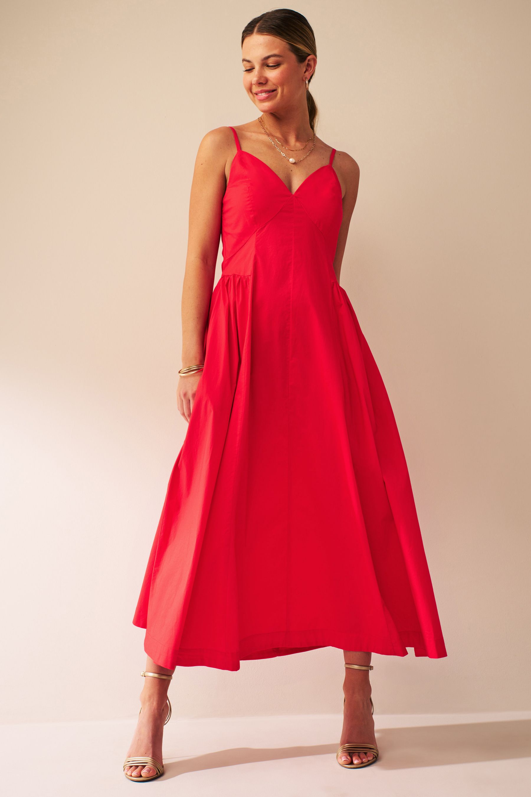 Red dress midi length store