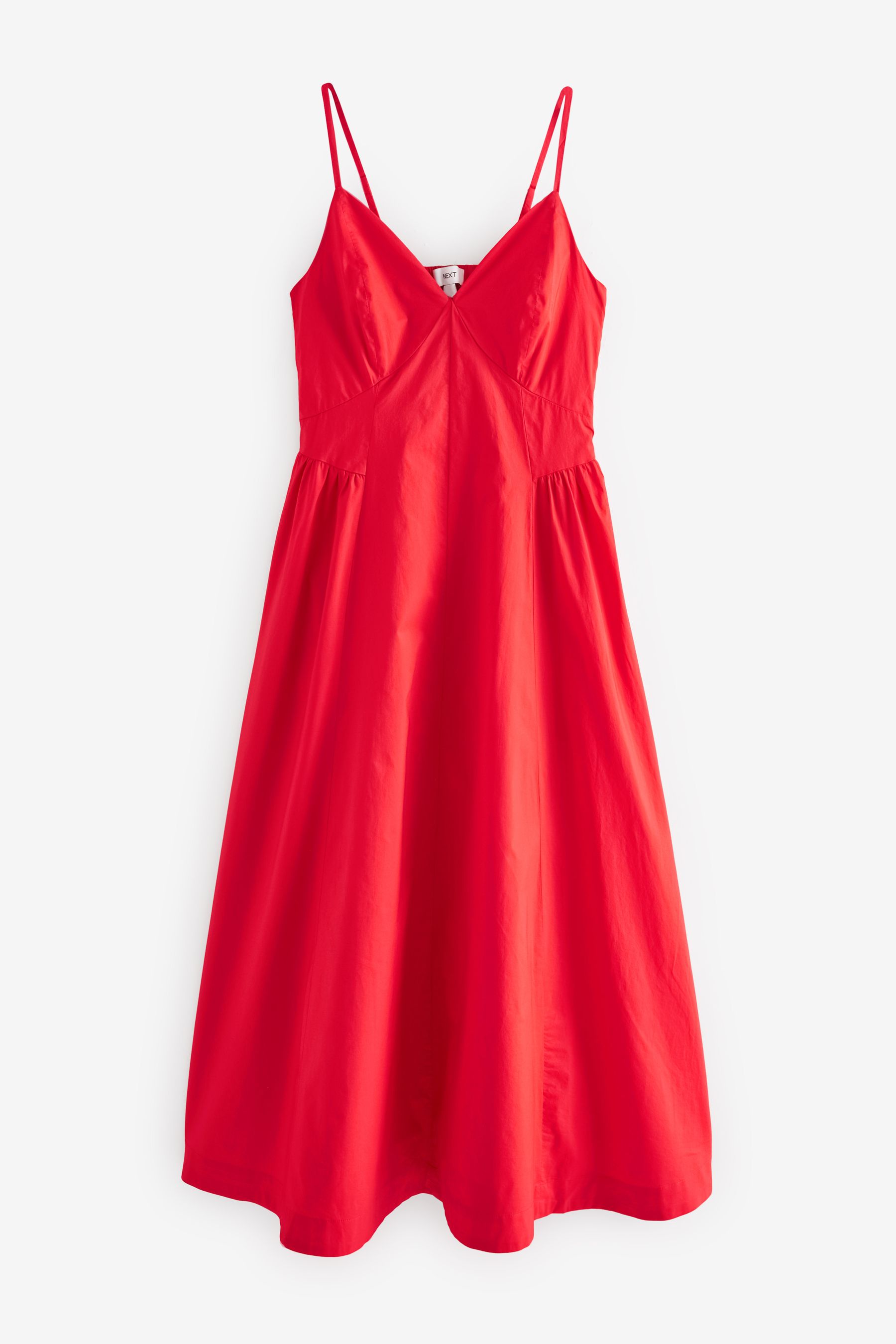 Red cotton midi dress outlet
