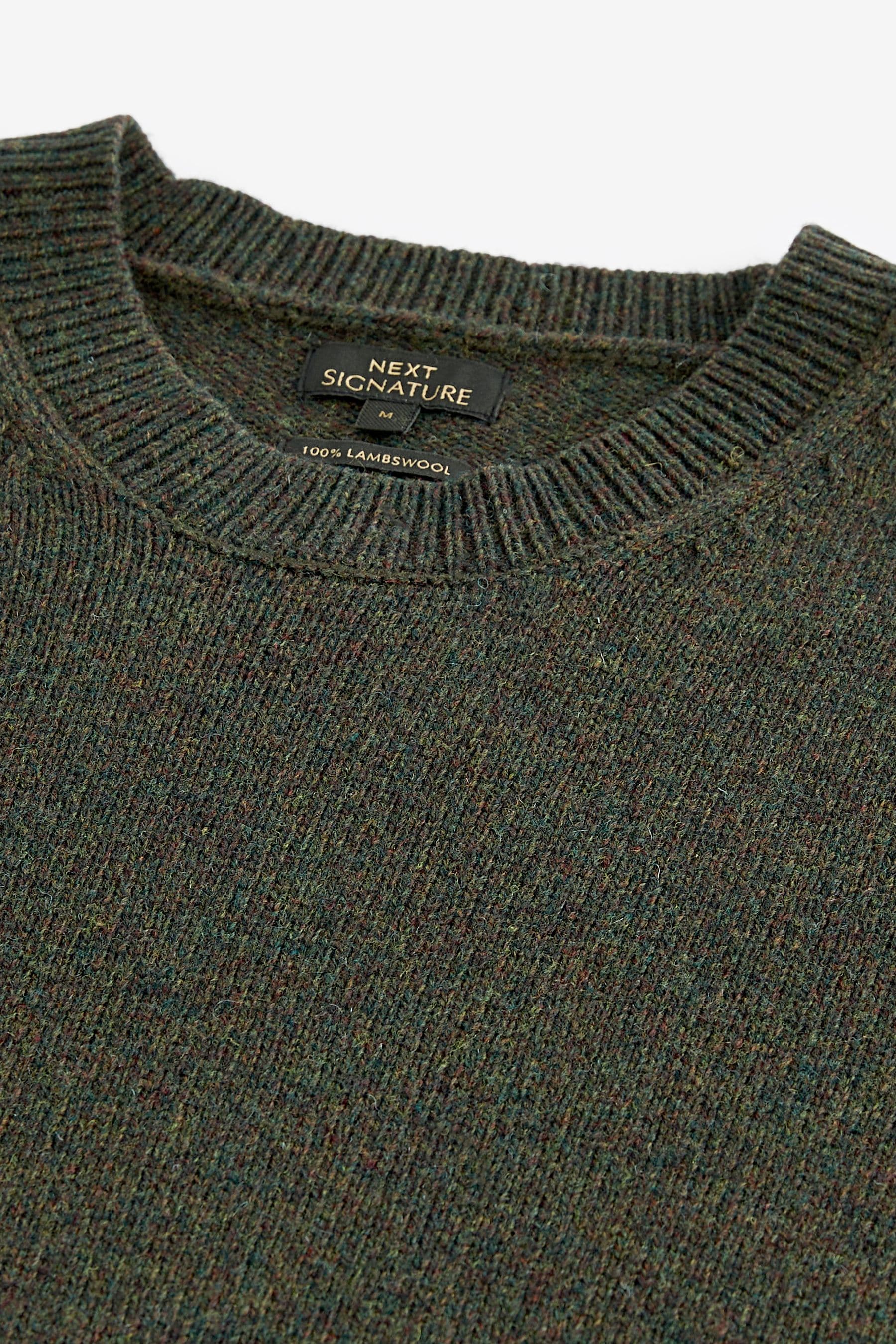 Buy Green Crew Neck Regular Signature Lambswool Jumper from Next Belgium