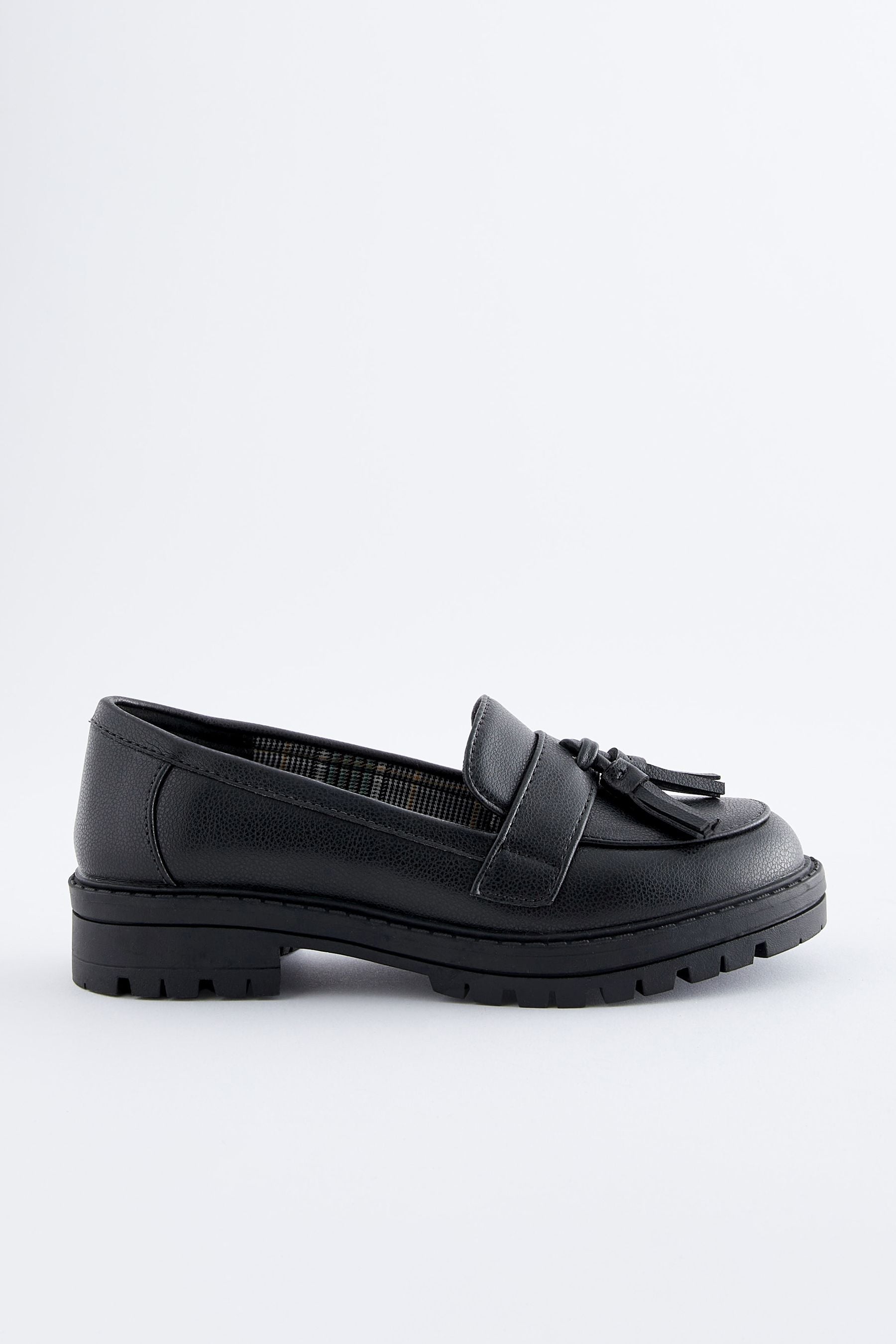 Black chunky loafers deals