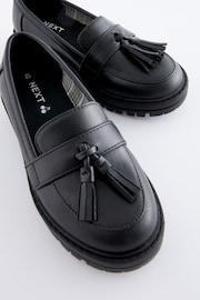 Matt Black School Chunky Tassel Loafers - Image 4 of 6