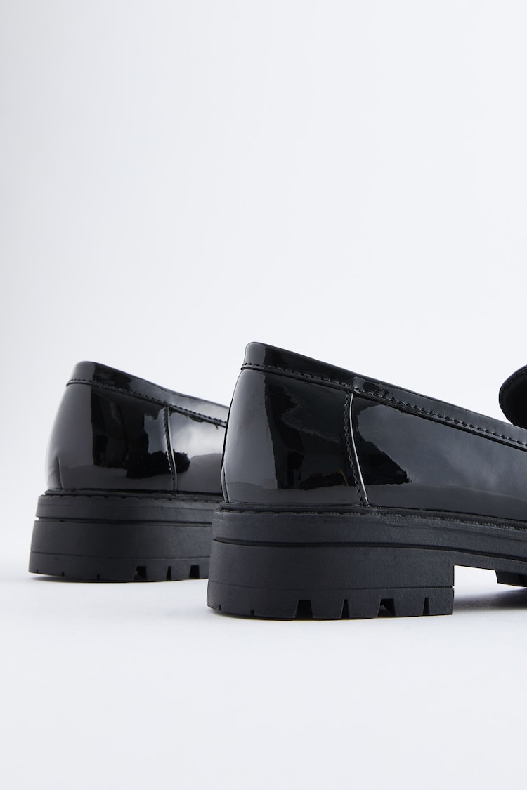 Black Patent School Chunky Tassel Loafers - Image 5 of 6