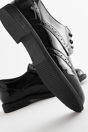 Black Patent School Lace-Up Brogue Detail Shoes - Image 6 of 6
