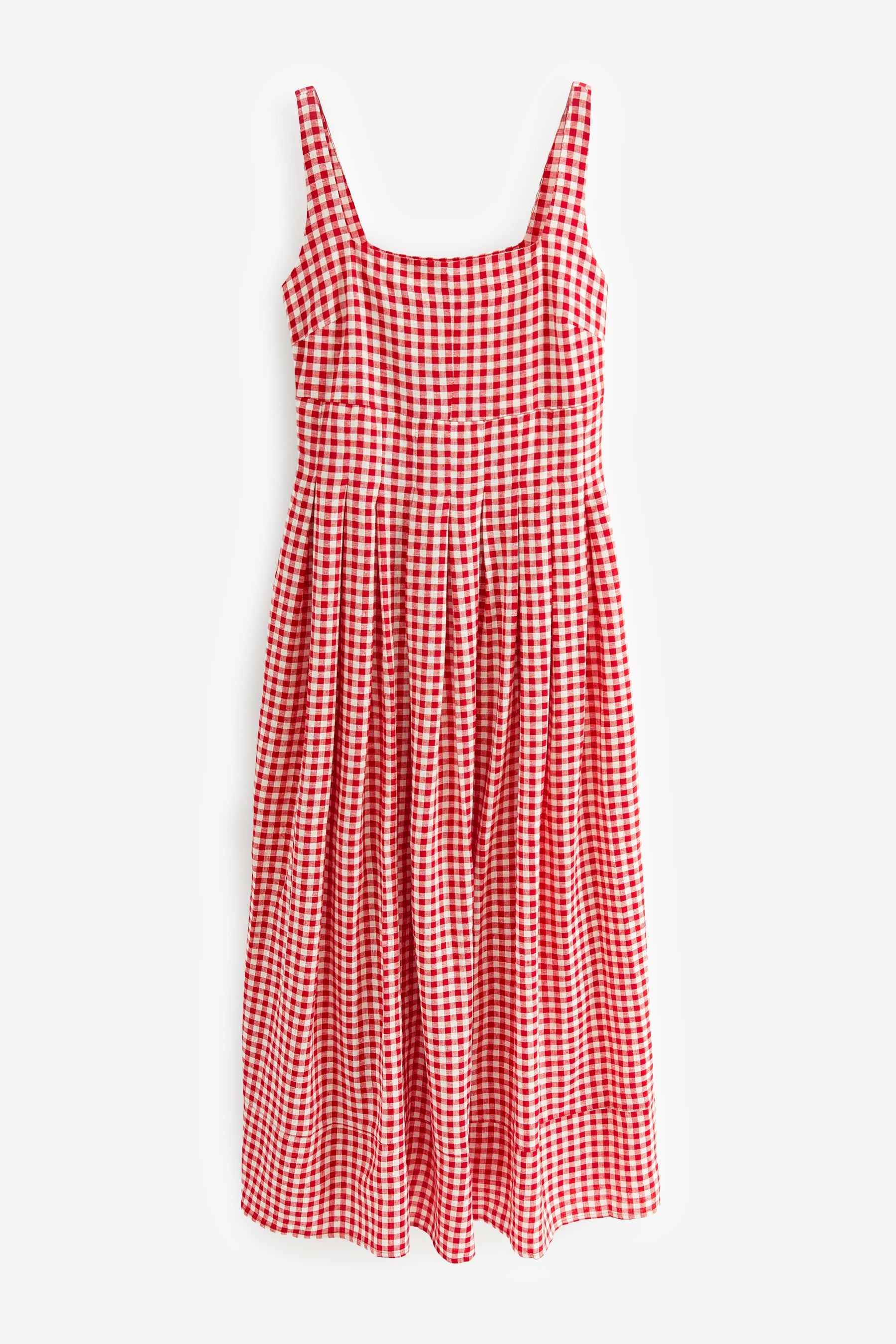 Buy Red White Pleated Midi Dress from Next Luxembourg