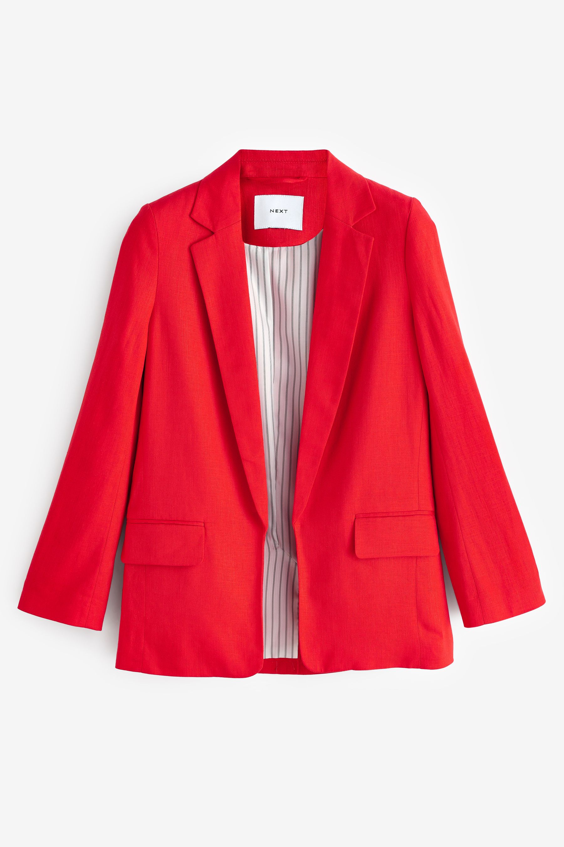 Buy Red Linen Blend Single Breasted Blazer from Next Luxembourg