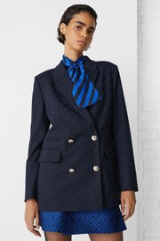 Tommy Hilfiger Blue Monogram Jacquard Blazer - Image 1 of 4