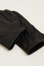 Phase Eight Black Pleat Detail Leather Gloves - Image 4 of 4