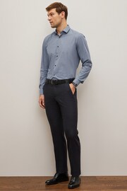 Blue/Black Gingham Regular Fit Trimmed Shirts 2 Pack - Image 11 of 13