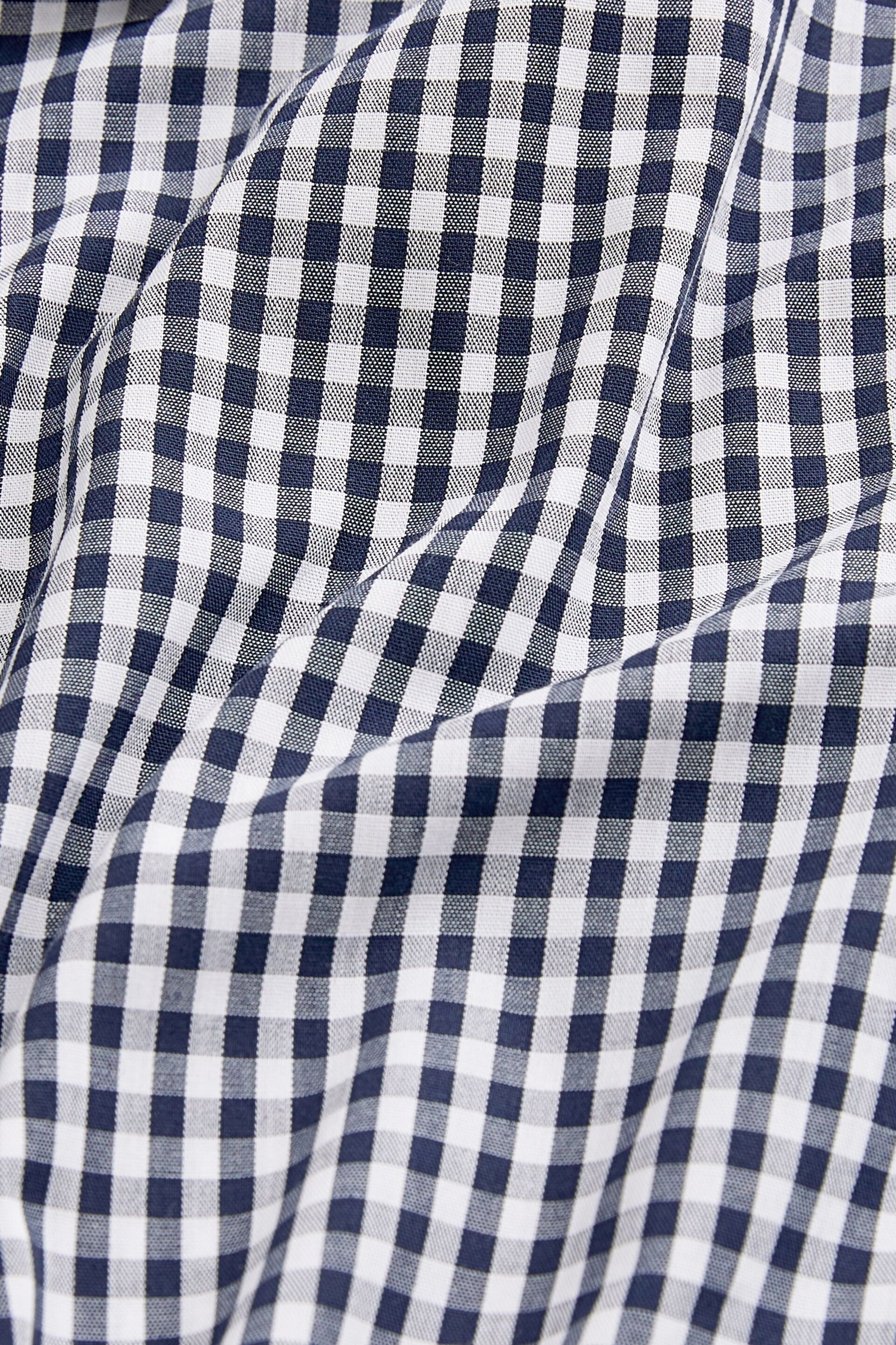 Blue/Black Gingham Regular Fit Trimmed Shirts 2 Pack - Image 4 of 13